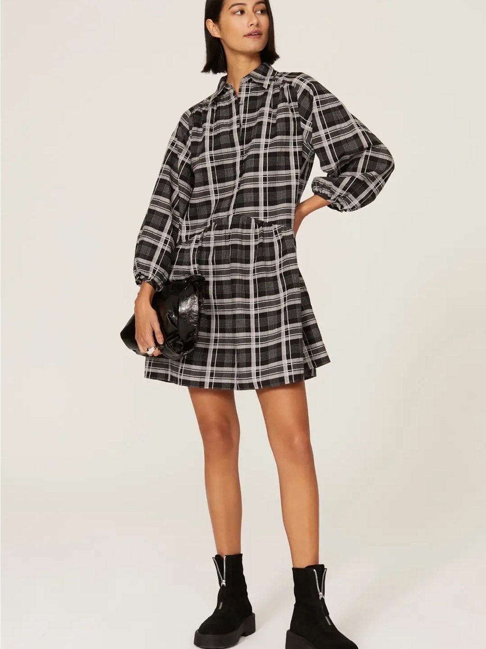 PLAID MINI DRESS